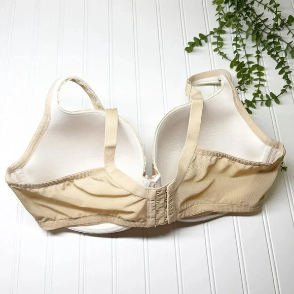 Cacique - Lane Bryant Cream Modern Lace Lightly Lined Balconette Bra 42DDD - Picture 2 of 5